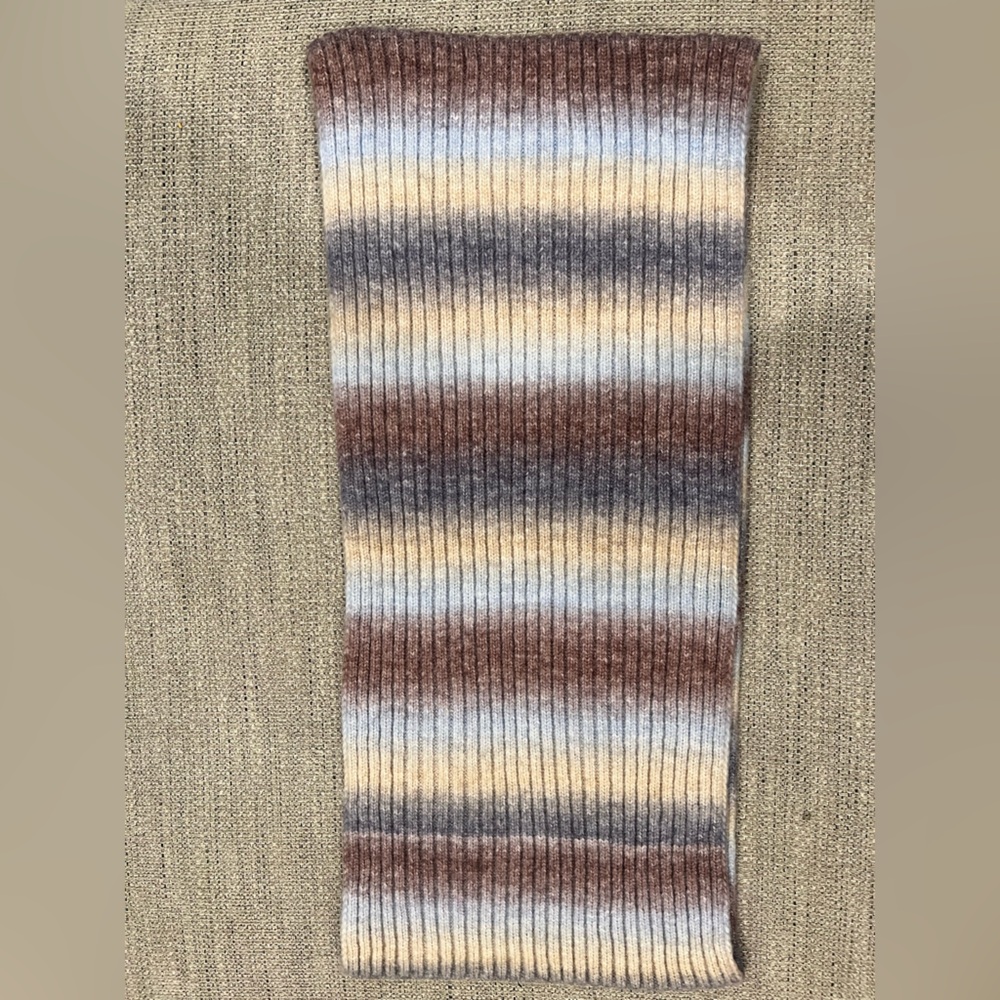 Striped Ribbed Knit Infinity Scarf